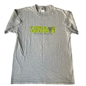 Fruit of The Loom Men’s Short Sleeve T-shirt size M, Gray, Survivor Mud Run 2013